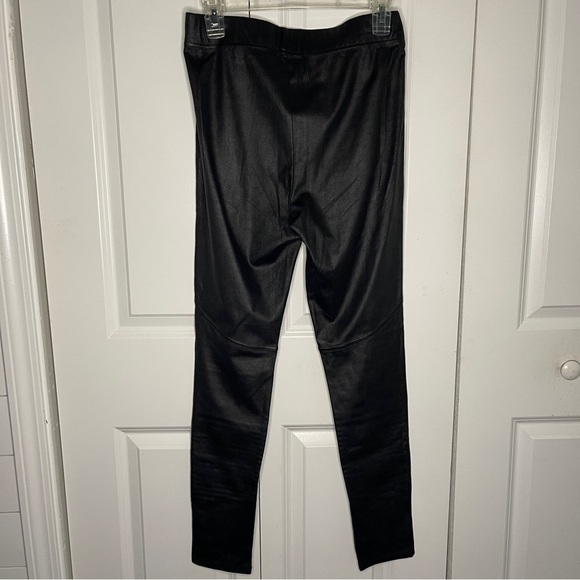 Mud Pie Black Skinny Pants Faux Leather Size Small 'Lollie' Leggings Moto Finch - Picture 6 of 8